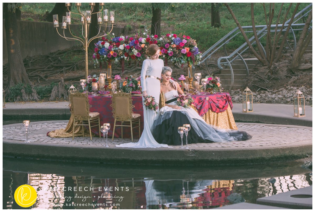 candelabra | love wins | lgbt wedding | romance on the bayou | gold wedding | kat creech events