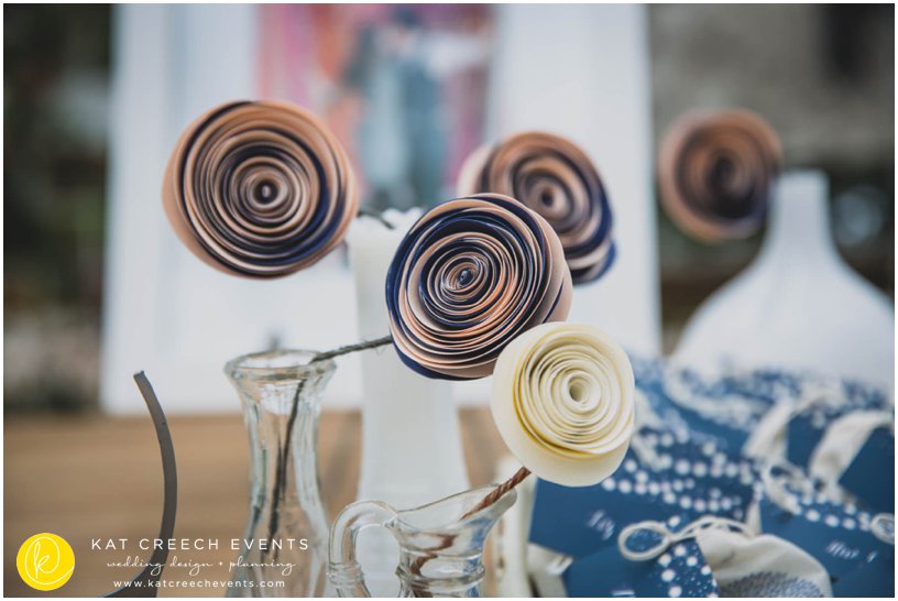 paper flower artistry | unique wedding flowers | escort design | Kat Creech Events