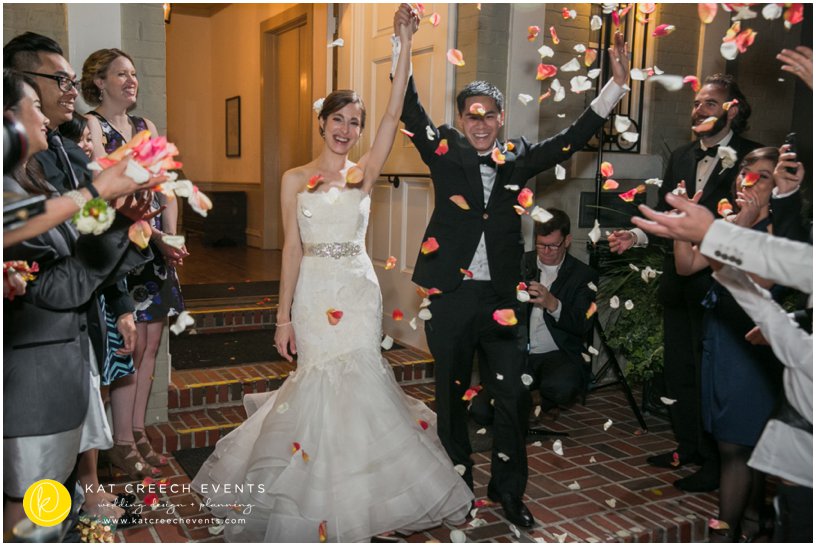 wedding departure | rose petals farewell | Kat Creech Events